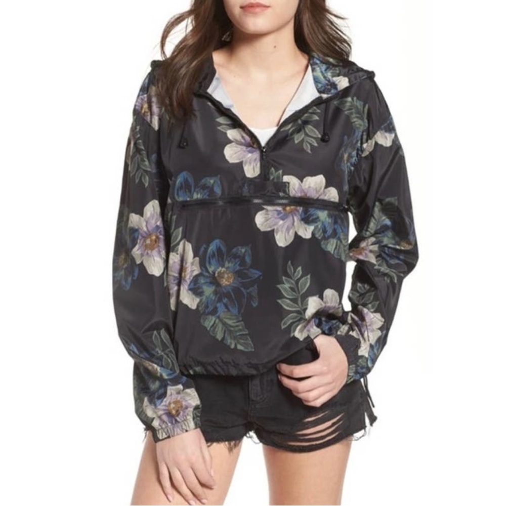 Thread & Supply Black Floral Utility Jacket